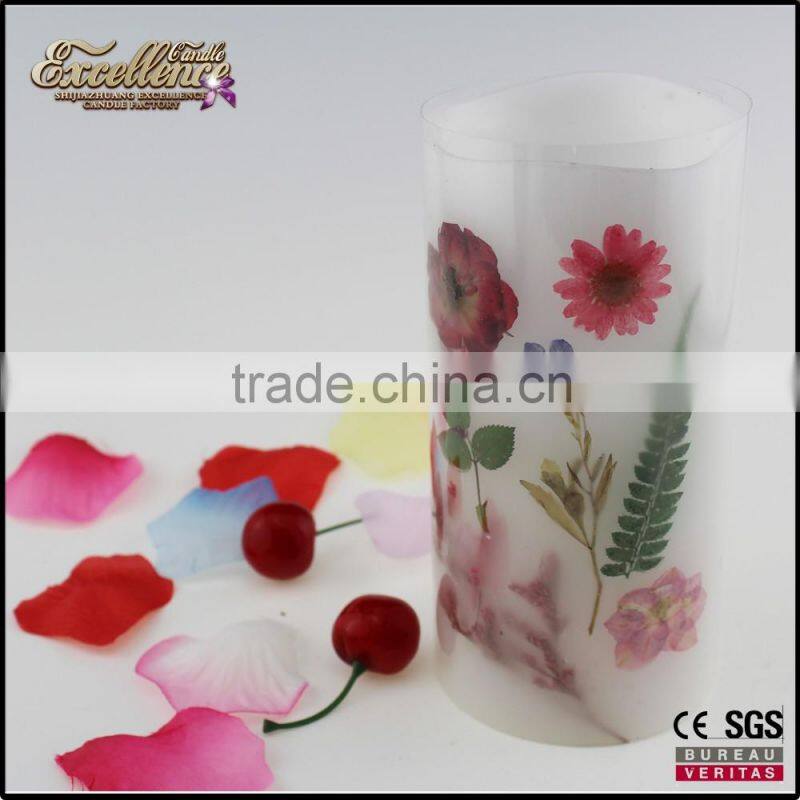 LED candle lights flameless electric candles with dried flowers in different sizes