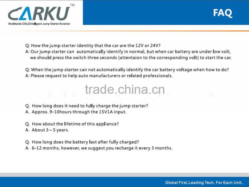 Carku brand 30000mAh with LCD displayer emergency jump starter 12V/24V