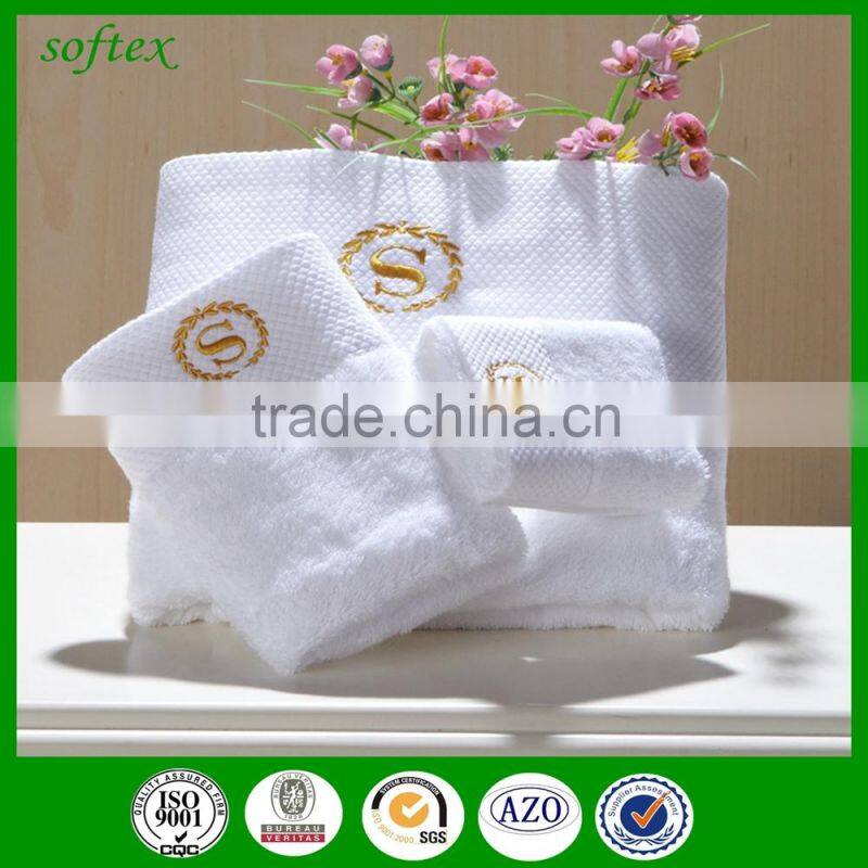 100 cotton embroidered logo luxury hotel towels and face towels