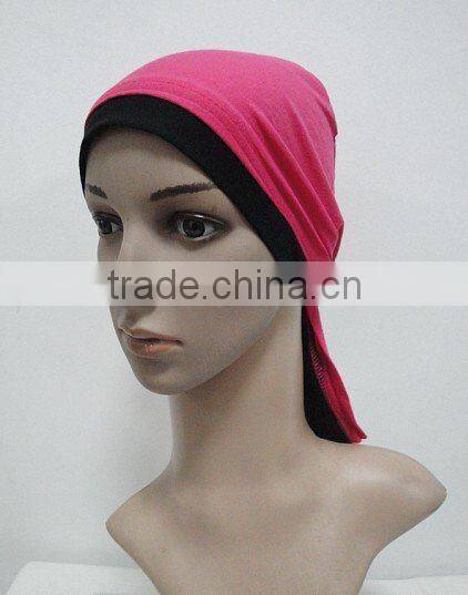 C025 new style cotton underscarf with tie at back,muslim scarf hats