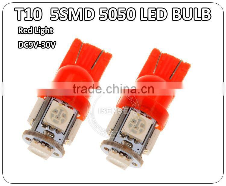 High quality cheap supplier 5050 led car side wedge light lampT10 5smd w5w led