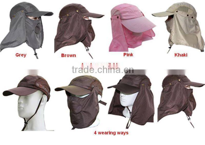 360 Degree Sun and UV Protection Removable Flap Jungle Hat,fishing Hat for Fishing Hiking Garden Work Outdoor Activities