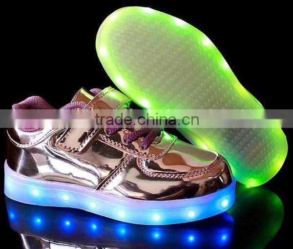 New design 7 color led light up funny kids shoes