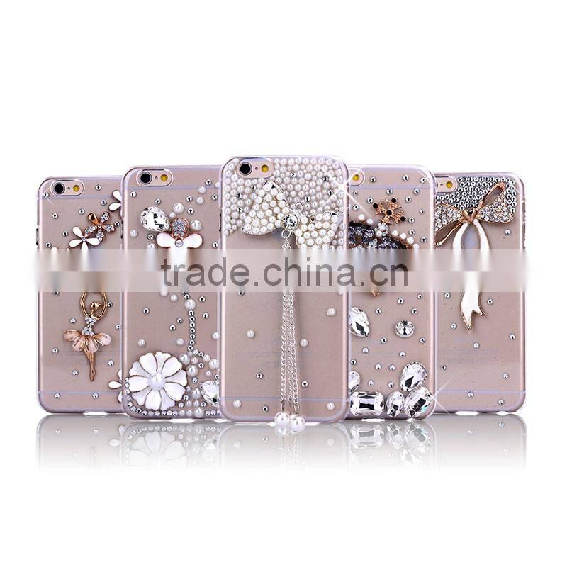 Diamond Bling Clear Hard Plastic Mirror Case for iPhone 4 5 6 6plus