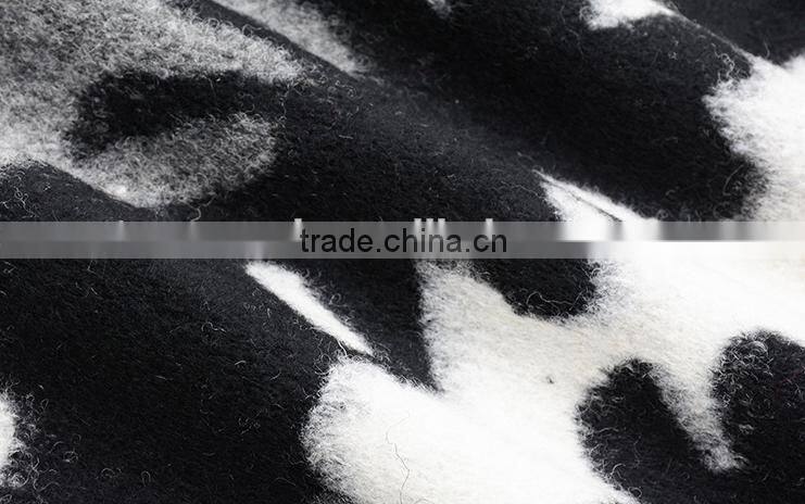 2016 Lady winter coats jacquard woollen heavy weight fabric coat garment fabric