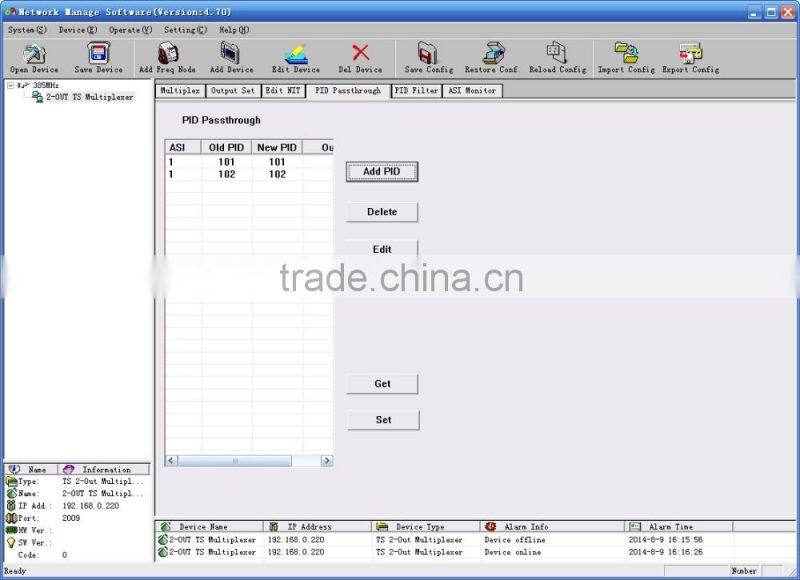 SC-2102 2-OUT TS Video Multiplexer-8 channel input and 4 channel output