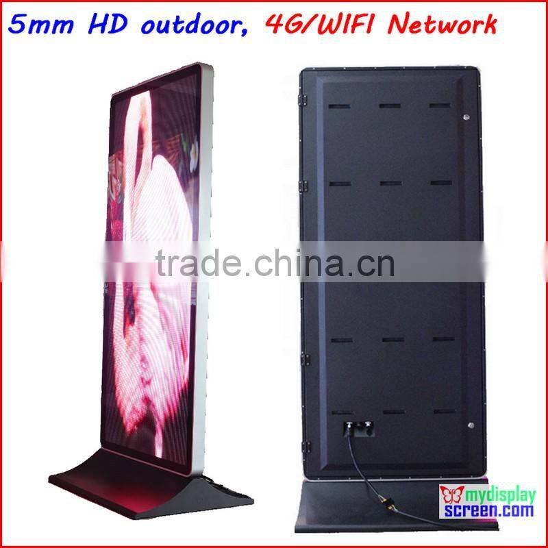 led commercial advertising,p5 outdoor stand,Mobile Indoor,48cm x 176cm,19" x 69",hd advertise, 96*352 pixel,p2.5,p5