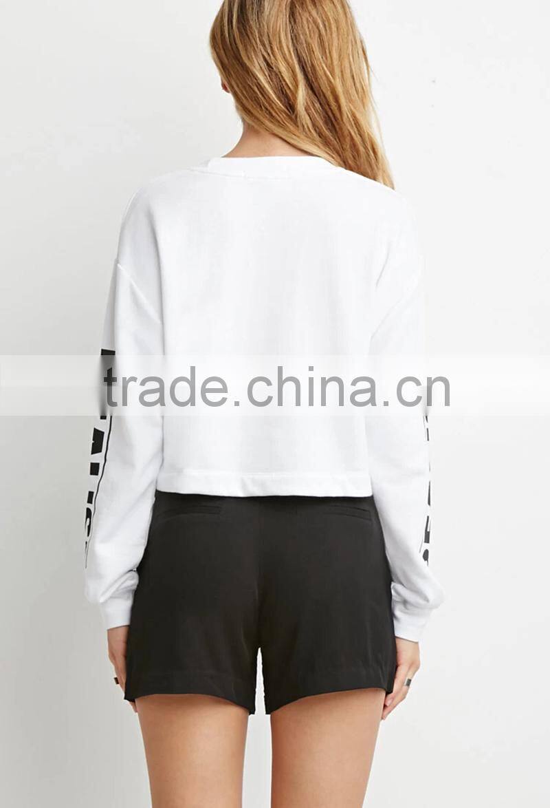 real graphic cropped 100% polyester custom sweatshirts and hoodies
