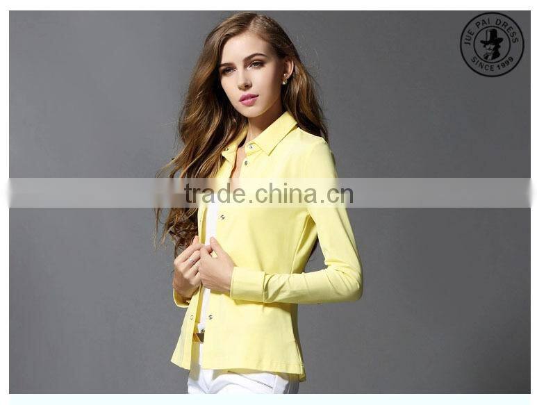 Invisible Buttons Hot Girl Office Shirt For Brazil Female