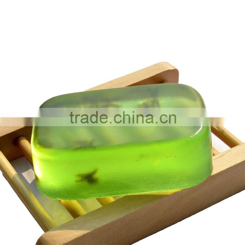 Z0204 Adult Group Green Tea Essential Oil Transparent Bath Soap with Shrink Wrapper