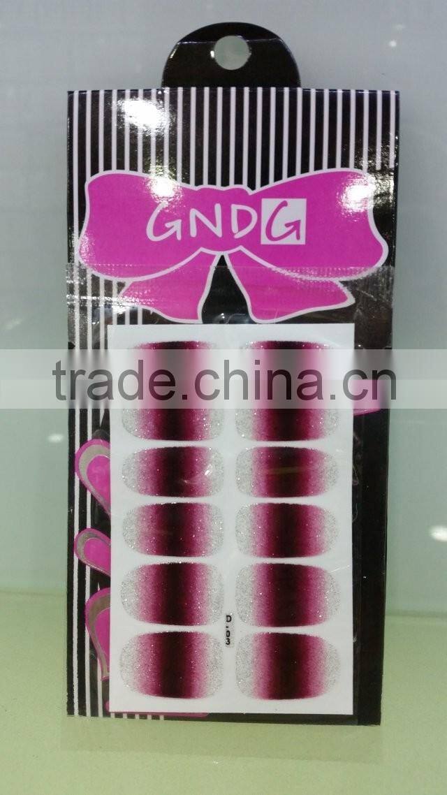 2016 colorful hot sale gradiente beauty stickers nail for girls