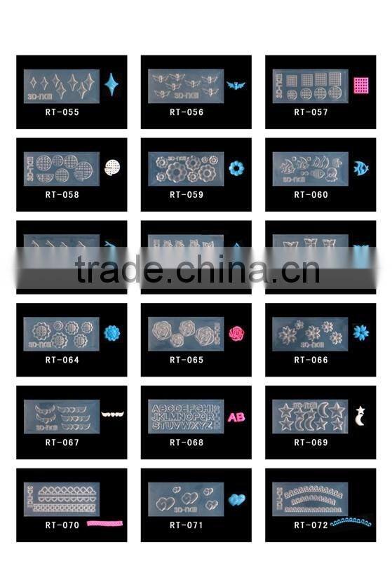 2016 popular practical silica gel material nail 3D mold for DIY nail decoration