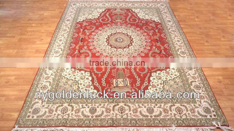 8x10ft kashmir ivory wool and silk carpet
