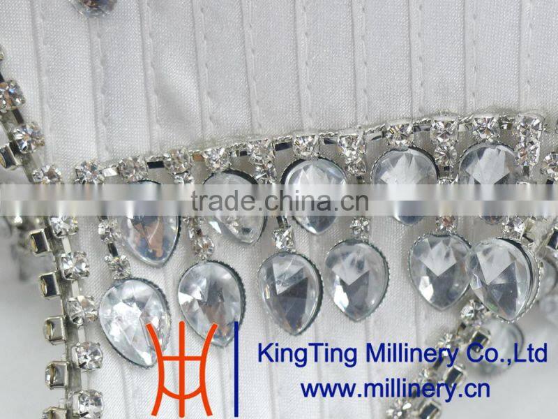 White Color With Broach Ladies Evening Bag And hat For Church