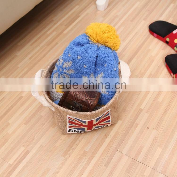 2015 contemporary and contracted jute Brazil flag Storage Baskets storage barrel