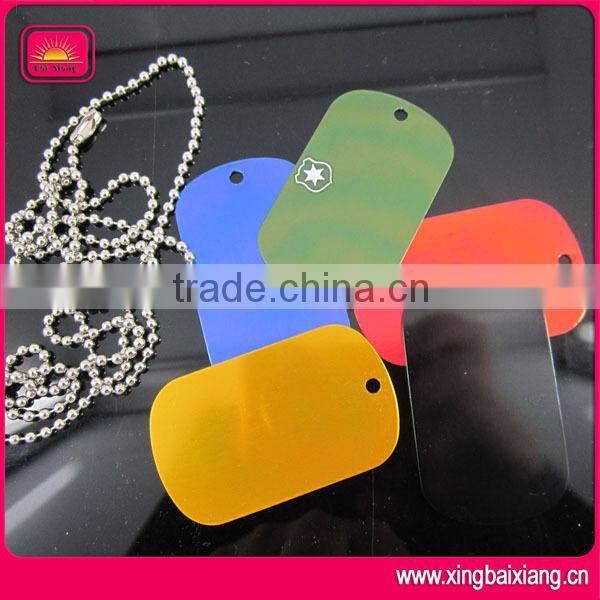 Custom anodized aluminum dog tag with laser engraving