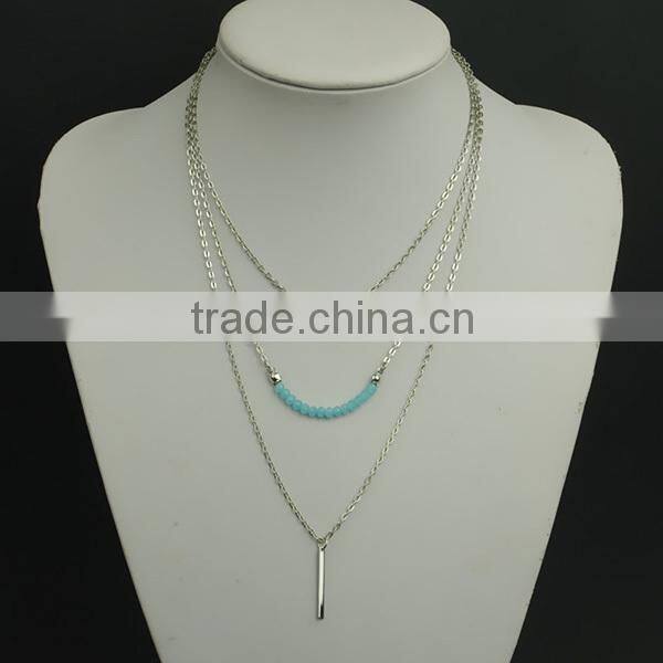blue crystal intimate fashion teen necklace jewelry, teenage fashion jewelry