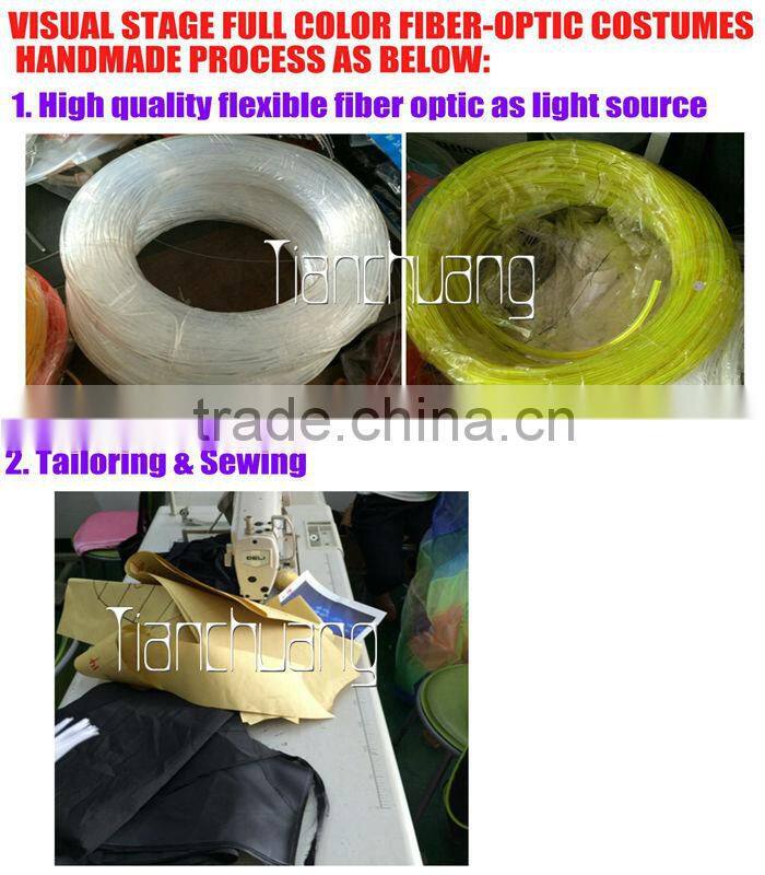 DMX 512 controlled wireless fiber optic dress,full color light up ballet wear,light up tutu dress