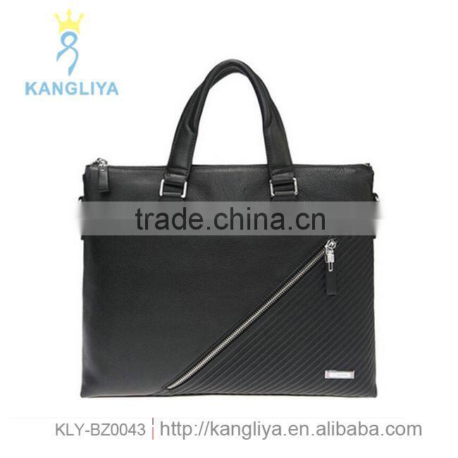 New design man business bag with front zipper tote bag top grade briefcase