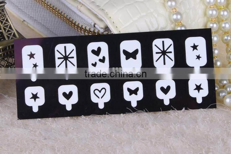 2016 black custom long nail stencils