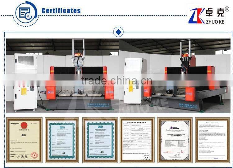 High Accuracy 4 Axis CNC Engraver For Marble Crystal Sand Stone ZK-9015 With PCI NcStudio Control System