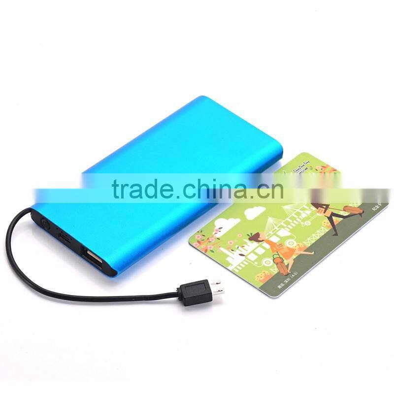2016 New Metal Ultrathin Power Bank Wallet Sized Credit Card Portable External Battery Pack