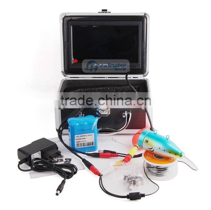 30M(100FT) 1000TVL 12 White Light 7" TFT Color LCD Underwater Fishing Camera Fish Finder Video Camera 30m Cable DVR Recorder