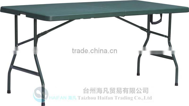durable 152cm green plastic folding army dining table and chair/high quality plastic dining table for army