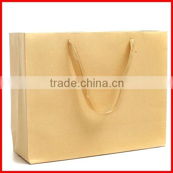 2014 New Fashion High Quality Light Brown Kraft Paper Shipping Bag Wholesale