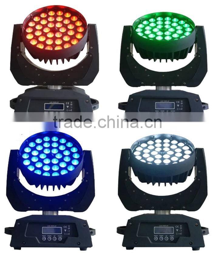 Manufactory offer 36x10w RGBW 4in1 led movinghead zoom wash light with CE