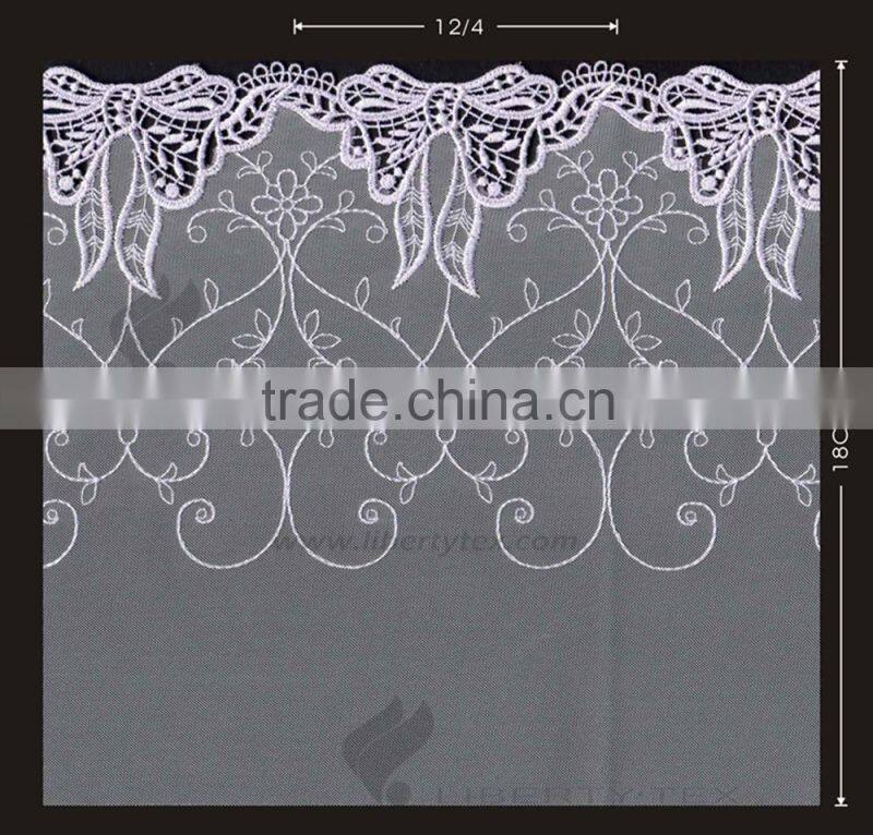 Butterfly Polyester Embroidery Trimming With Guipure lace