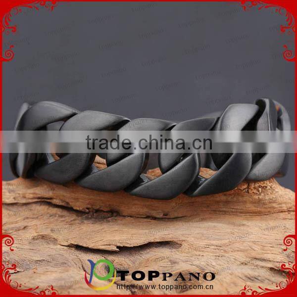 Fashion stainless steel chain jewelry plated gun black motorcyc chain bracelet stainless steel mess men chain bracelet for sale