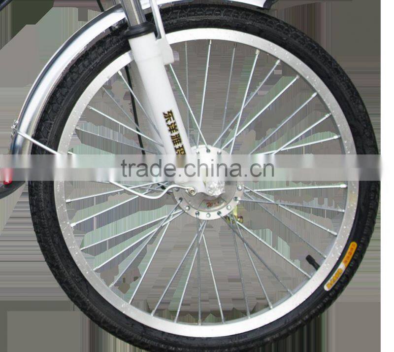 electric bike motor 22'' 48V electric bicycle with basket plastic steel frame