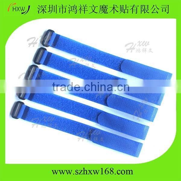 Colorful strap hook and loop battery cable ties with buckle