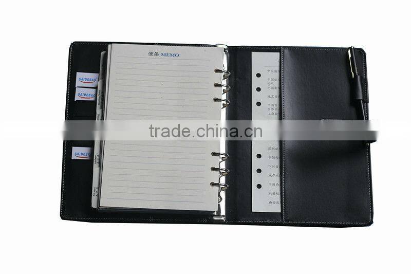2014 A4 A5 plastic leather folder portfolio with zipper closure