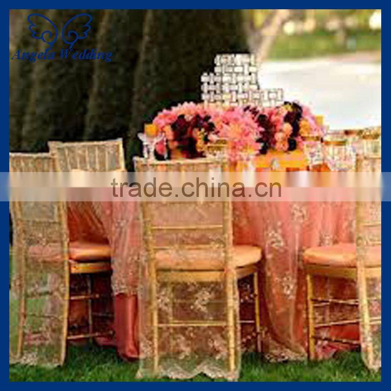 CH005R wholesale custom made fancy organza ruffled curly willow mixed color wedding chair covers