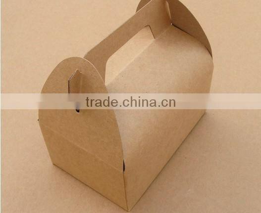 Foldable Art paper cake box with handle