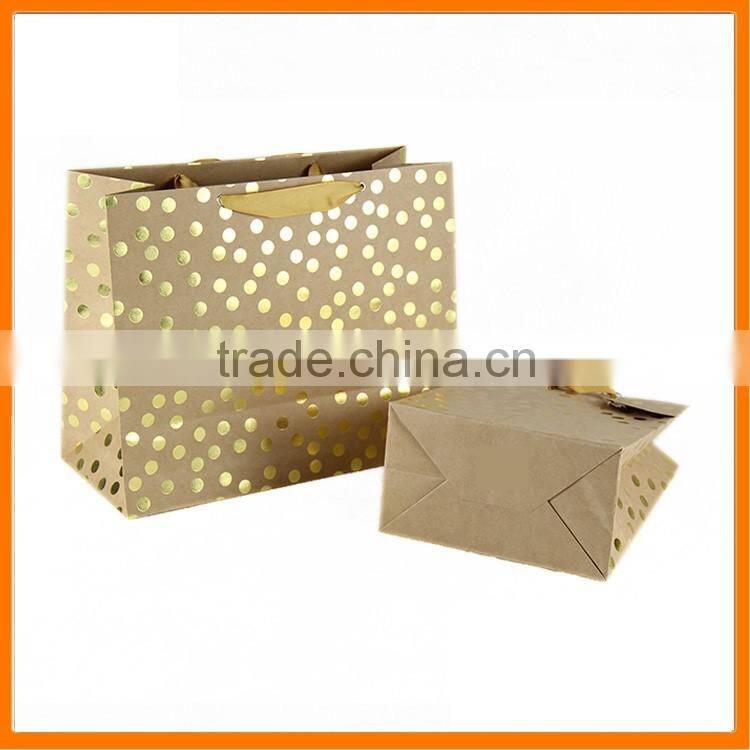 Recycled custom made white kraft paper bags with paper handles