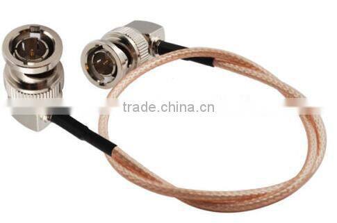 Right angle BNC plug to BNC plug coaxial RG179 cable