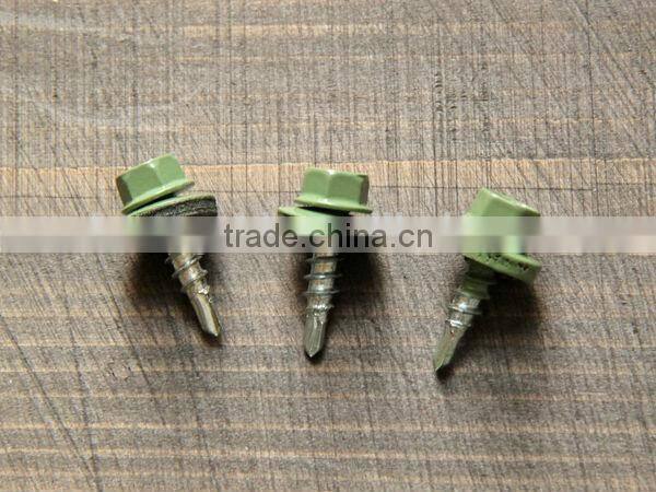 Hex Washer Head Self Drilling Screws with Color Painted roofing screw