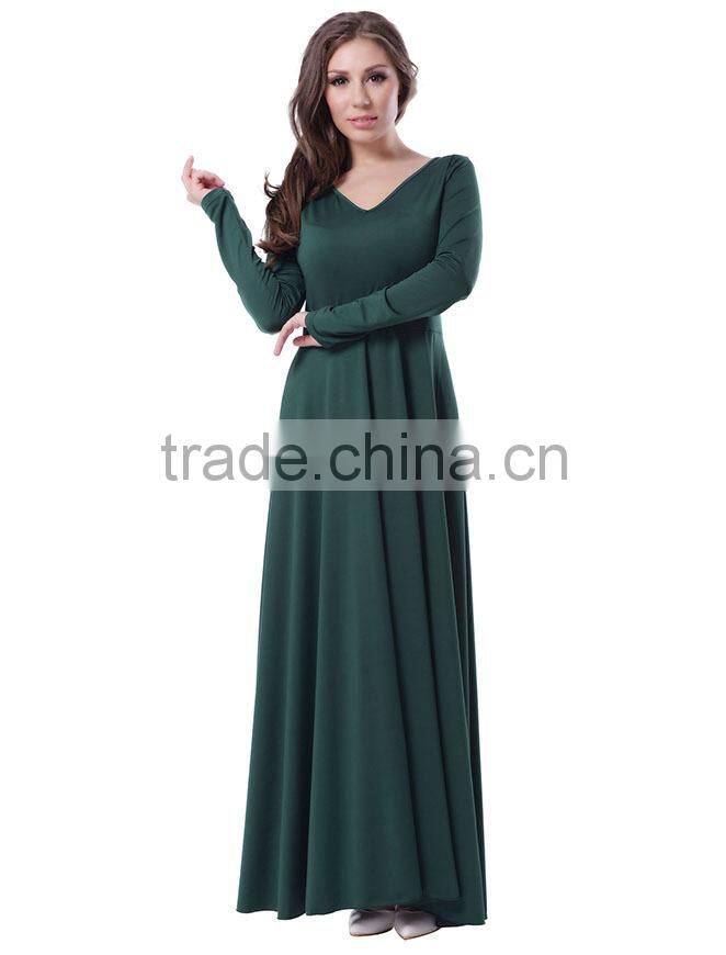 Hot selling new design long maxi dress long sleeve one-piece dress