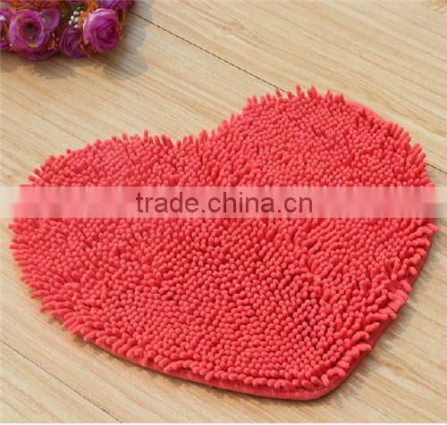 heart shape chennile washable rugs