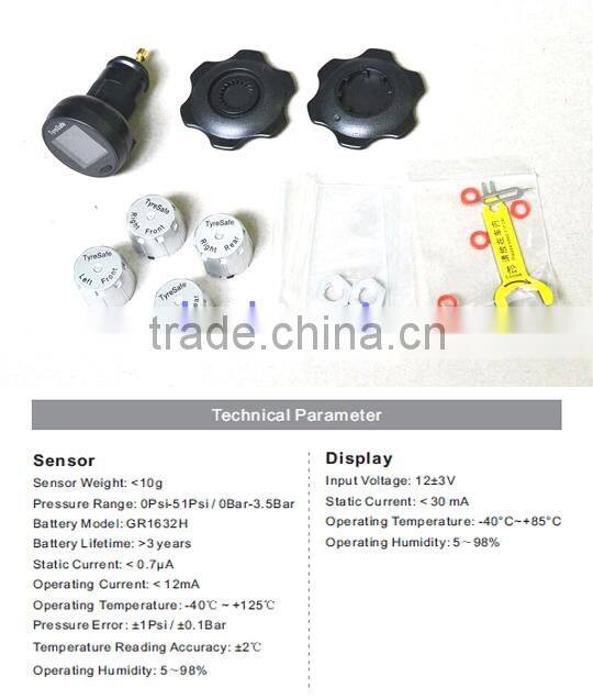 alibaba Tire temperature Sensor Cigarette Lighter Install and display easy installation
