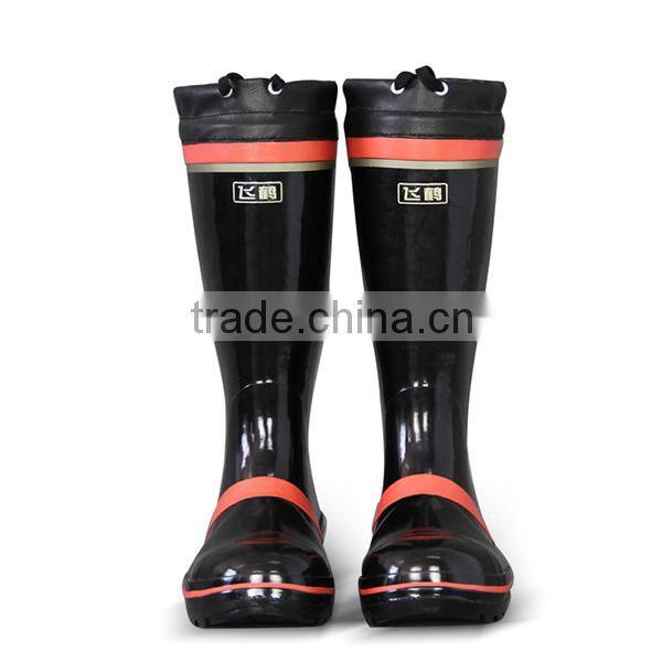 Steel Insole Black and Red Color Top tied Fashion Mining Rubber Boots Anti-Smashing Rubber Boots Anti-Puncture Rubber Boots