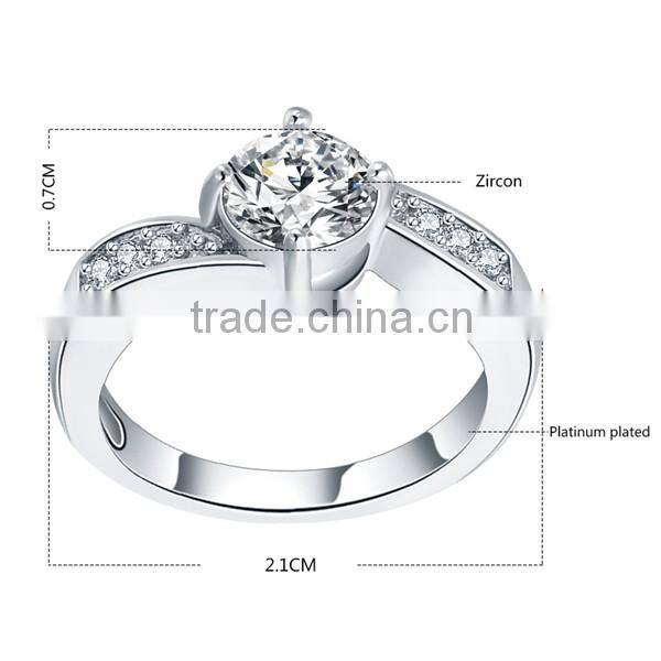Wholesale Copper Material Platinum Plated Ring 2016