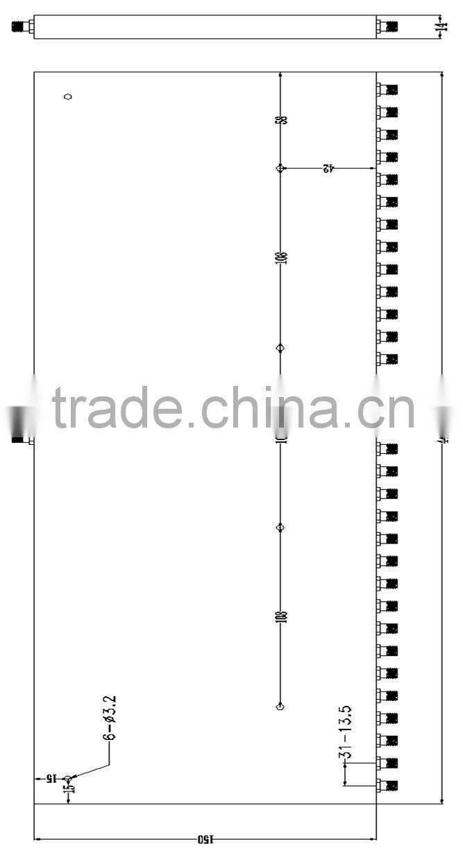 32 Way Micro-Strip Power Divider/Splitter 700 MHz to 3 GHz
