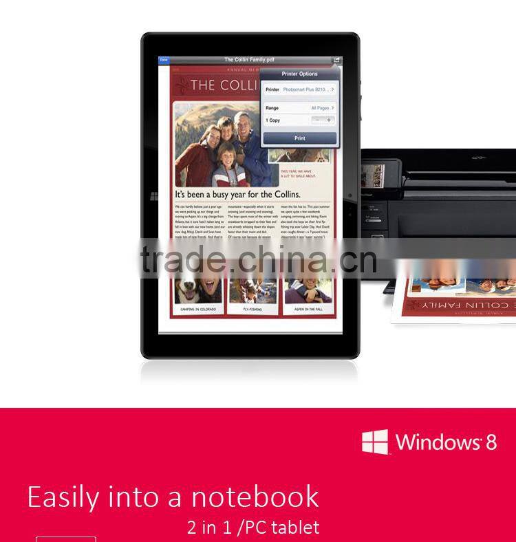 11.6" quad core 2.4GHz CPU windows tablet pc with keyboard