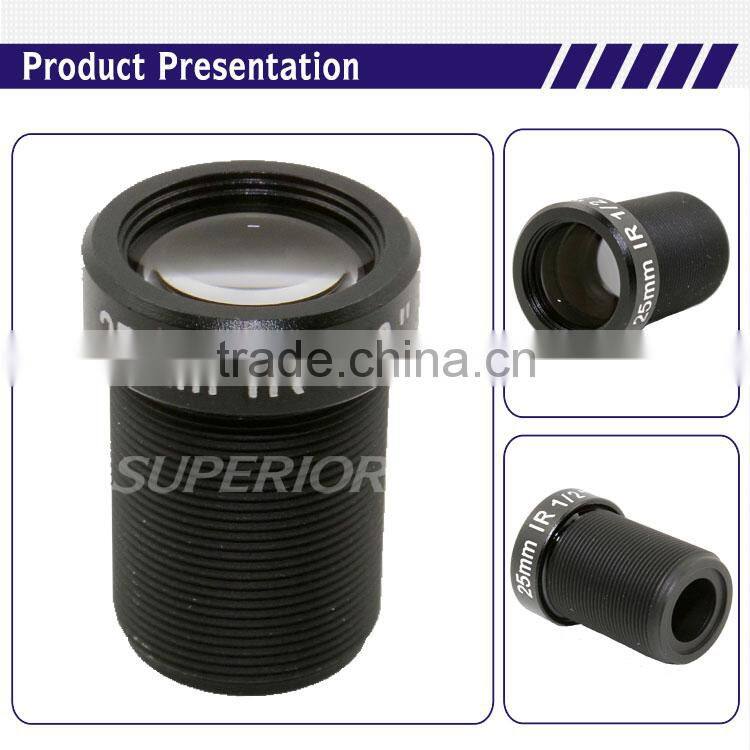 Superior china manufacturer 5MP 1/2 inch f2.4 m12 25mm fixed-focal 25mm m12 board lens