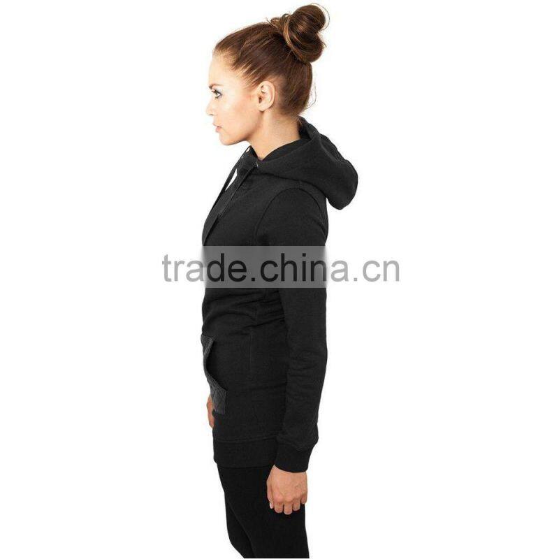 Urban Frauen Women Girls Claccics Ladies Long Leather Pocket Hoody Pullover
