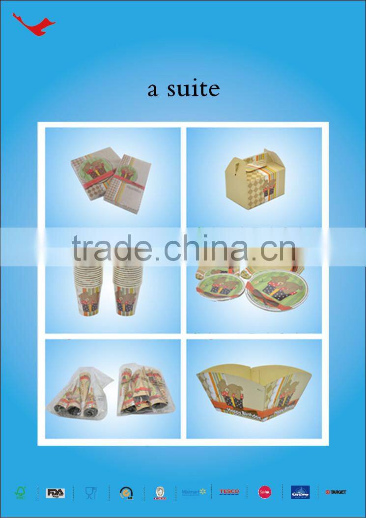 Birthday party Square Printed paper plate for fruit & sweet